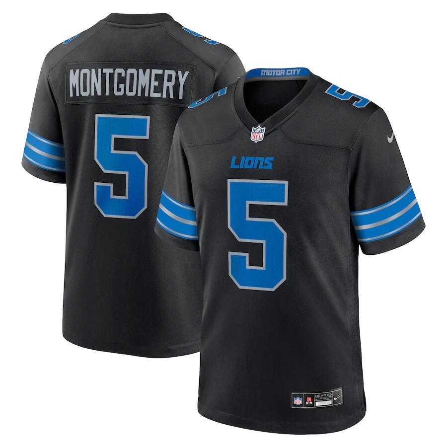 Men & Women & Youth Detroit Lions #5 David Montgomery Black 2nd Alternate Stitched Jersey
